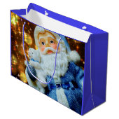 kerstman met gouden rugzak groot cadeauzakje (Voorkant Gekanteld)