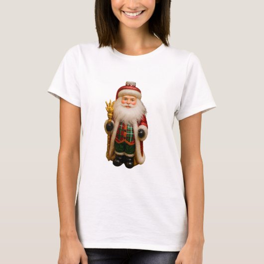 Kerstman met gouden staf t-shirt (Voorkant)