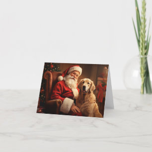 Kerstman met Goudhaard Feestdagen Kaart