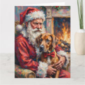 Kerstman met Great Dane Kerst Kunst Kaart (Voorkant)
