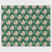  kerstman met groene kerstmis cadeaupapier (Vlak)