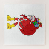 Kerstman met grote gele laarzen legpuzzel (Horizontaal)