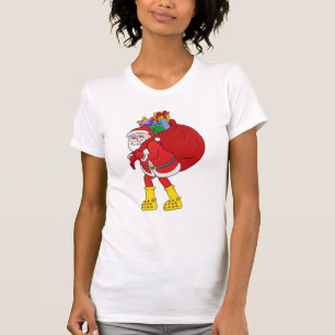 Kerstman met grote gele laarzen t-shirt
