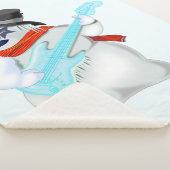 Kerstman met Guitar Sherpa Blanket Deken (3/4)