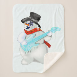 Kerstman met Guitar Sherpa Blanket Sherpa Deken