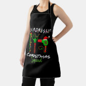 kerstman met haarser en passende cadeaus schort (Insitu)