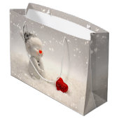 Kerstman met hartverwarmende liefde groot cadeauzakje (Achterkant Gekanteld)