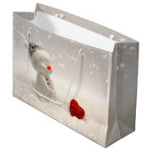 Kerstman met hartverwarmende liefde groot cadeauzakje (Voorkant Gekanteld)