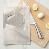 Kerstman met hartverwarmende liefde theedoek (Quarter Fold)