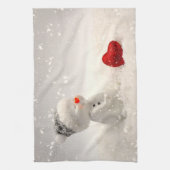 Kerstman met hartverwarmende liefde theedoek (Verticaal)