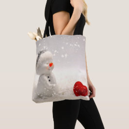 Kerstman met hartverwarmende liefde tote bag