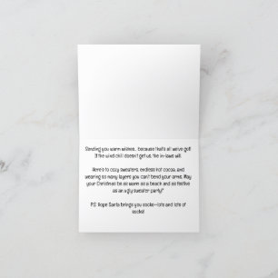 Kerstman met hengel bij keet Kerstmis Feestdagen Kaart