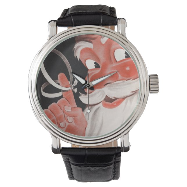 Kerstman met herinneringssnoer aan vinger horloge (Voorkant)