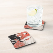 Kerstman met Herinneringsstring op Vinger Bier Onderzetter (Rechterzijde)