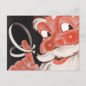 Kerstman met Herinneringsstring op Vinger Feestdagenkaart (Voorkant)