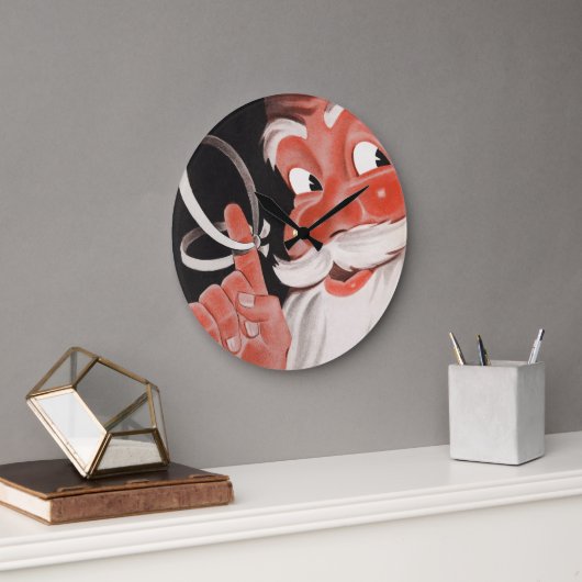 Kerstman met Herinneringsstring op Vinger Grote Klok (Kantoor)