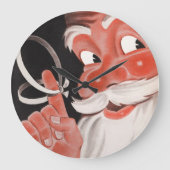 Kerstman met Herinneringsstring op Vinger Grote Klok (Voorkant)