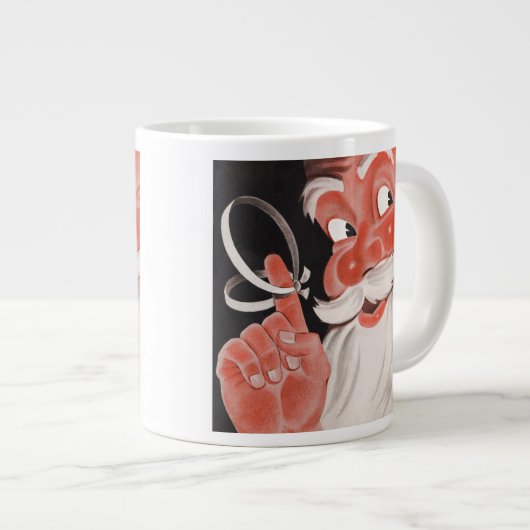  Kerstman met Herinneringsstring op Vinger Grote Koffiekop (Voorkant rechts)