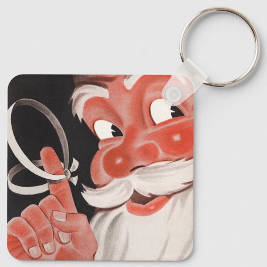  Kerstman met Herinneringsstring op Vinger Sleutelhanger (Achterkant)