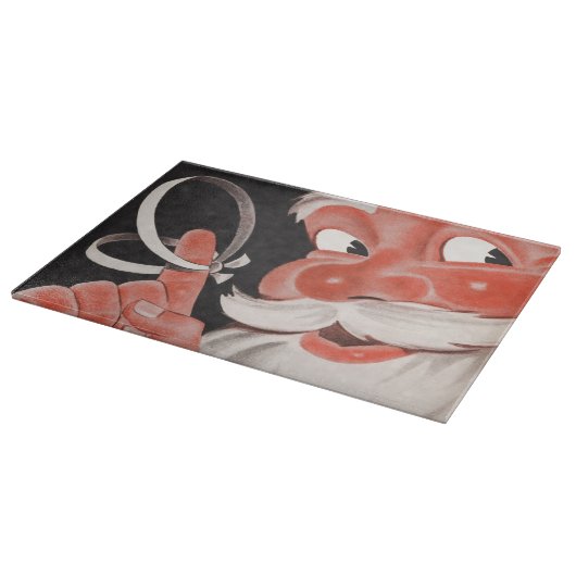  Kerstman met Herinneringsstring op Vinger Snijplank (Hoek)