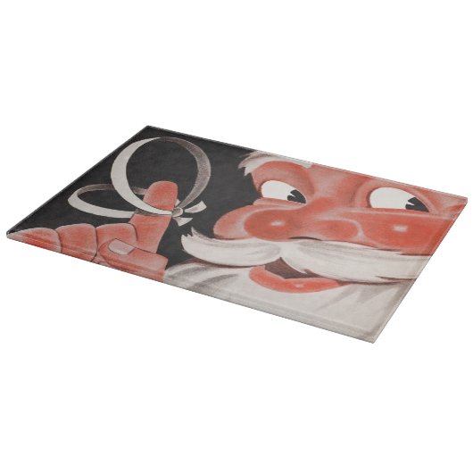  Kerstman met Herinneringsstring op Vinger Snijplank (Hoek)