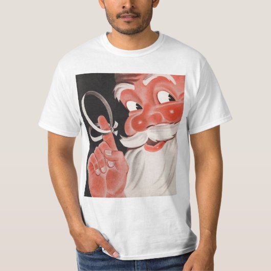 Kerstman met Herinneringsstring op Vinger T-shirt (Voorkant)
