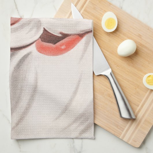 Kerstman met Herinneringsstring op Vinger Theedoek (Quarter Fold)