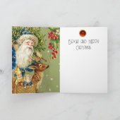 KERSTMAN MET HERT EN KERSTCADEAUS IN WINTERSNEEUW FEESTDAGEN KAART (Binnen)