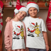 Kerstman met herten beste vrienden Kinder T-shirt