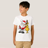 Kerstman met herten beste vrienden Kinder T-shirt (Voorkant volledig)
