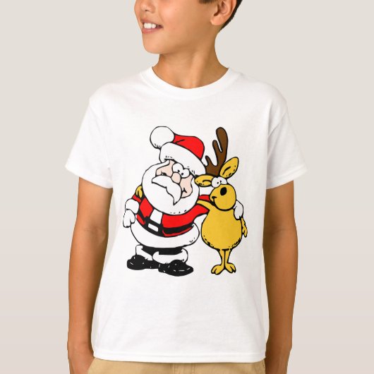 Kerstman met herten beste vrienden Kinder T-shirt (Voorkant)