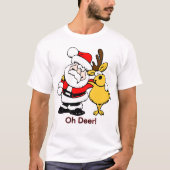 Kerstman met herten unisex t-shirt (Voorkant)