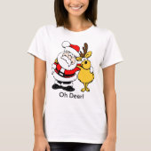 Kerstman met herten Vrouwen T-shirt (Voorkant)