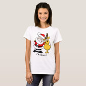 Kerstman met herten Vrouwen T-shirt (Voorkant volledig)