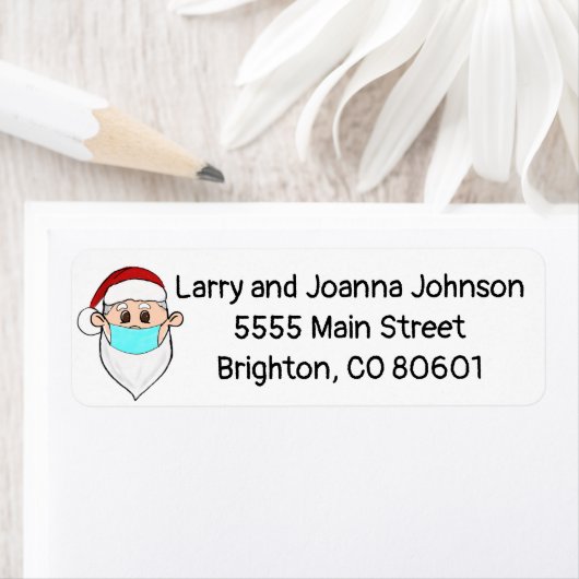 Kerstman met het Etiket van het Adres van de Terug (Insitu)