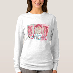 Kerstman met Ho Ho Ho voor vrouwen – Nepborduurwer T-shirt