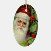 kerstman met Holly Berries Keepomwille Keramisch Ornament (Rechts)