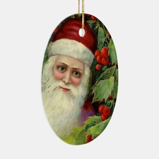 kerstman met Holly Berries Keepomwille Keramisch Ornament (Rechts)