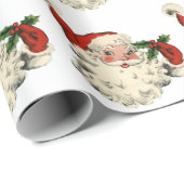 kerstman met Holly Cadeaupapier (Rol Hoek)