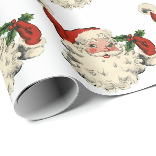  kerstman met Holly Cadeaupapier (Rol Hoek)