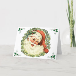  Kerstman met Holly Feestdagen Kaart