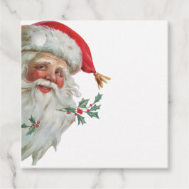 kerstman met Holly kerstcadeau Tags Bedankjes Labels