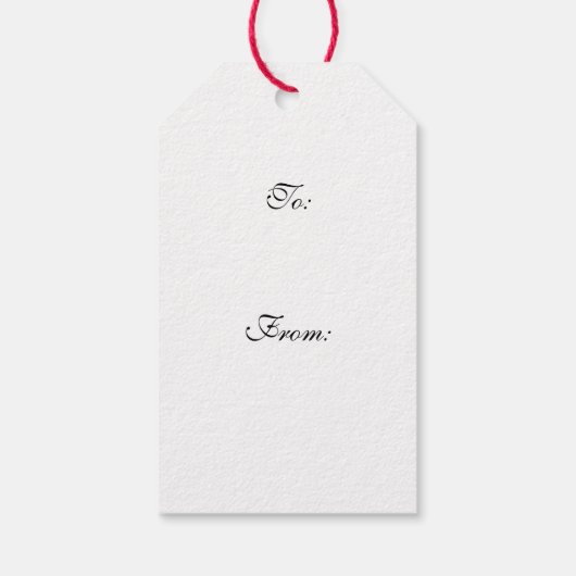 Kerstman met Holly-Label met kerstcadeaus Cadeaulabel (Achterkant)