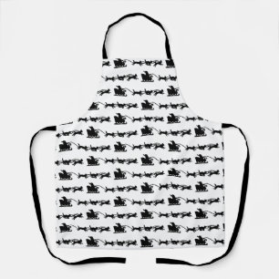 Kerstman met hondenslee in de Arctic Lino Print Schort