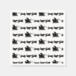 Kerstman met hondenslee in de Arctic Lino Print Servet