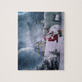 Kerstman met ijsbeer kerstpuzzel legpuzzel (Verticaal)