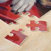 Kerstman met Jack Russell Kerst Kunst Legpuzzel (Zijkant)