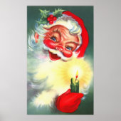  kerstman met kaars poster (Voorkant)