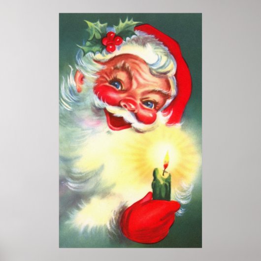  kerstman met kaars poster (Voorkant)