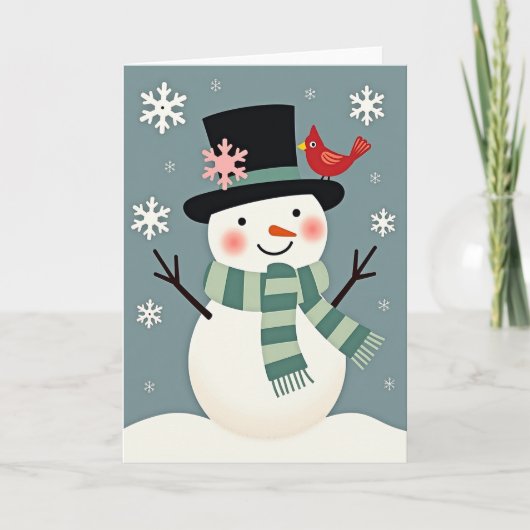 Kerstman met kardinaal kaart (Voorkant)